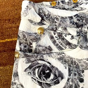 Frankie Morello black and white patterned jeans